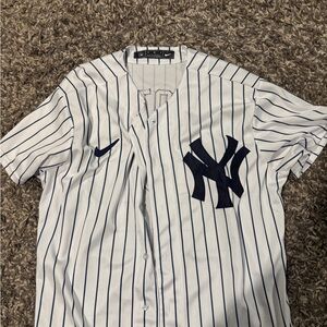Nike White Yankee Pinstripe Jazz Chisholm Jerssy
